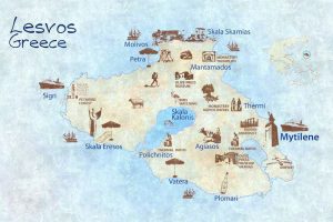 Midilli Adası Haritası