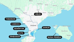 bali adası harita