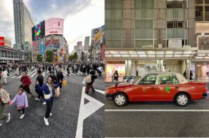 Tokyo'da Shibuya kavşağı