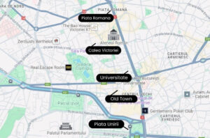 bükreş konaklama haritası